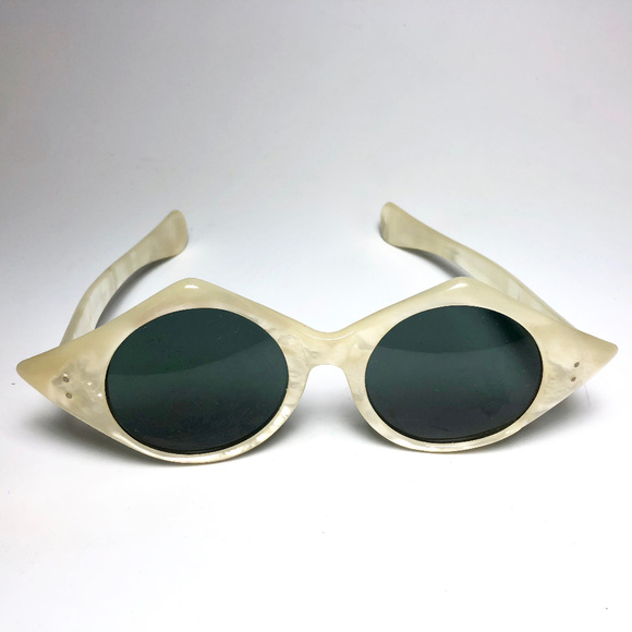 1960s French Pearlized Oval Sunglasses - Picture 2 of 6